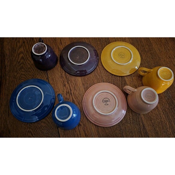 Fiesta Cups & Sanucers - Set Of 4 Excellent Condition. Post 1986 Colors - Picture 3 of 6